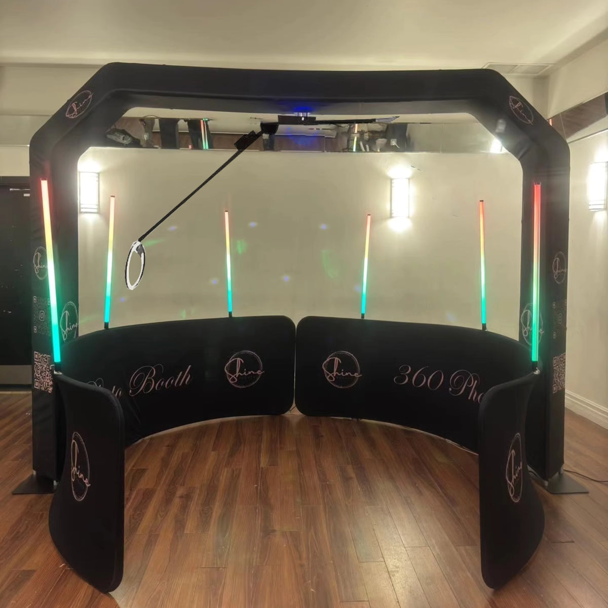 Overhead 360 Photo Booth w/ LEDs Compatible 3D 360 Video Booth Prix Plataforma Glass Accessories - Event Venture Supply
