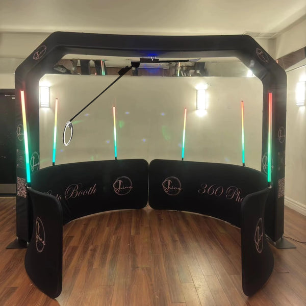 Overhead 360 Photo Booth w/ LEDs Compatible 3D 360 Video Booth Prix Plataforma Glass Accessories - Event Venture Supply