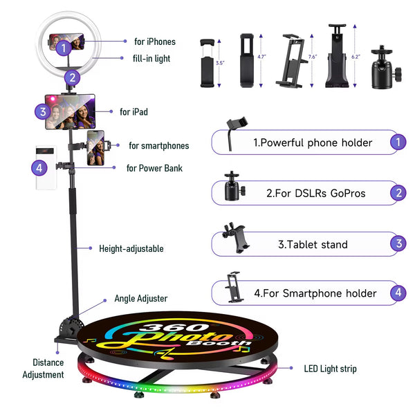 360 Photo Booth 39 inches - Event Venture Supply