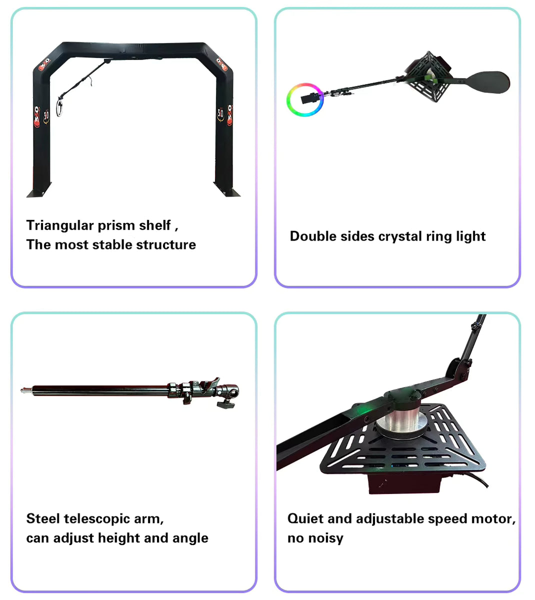 Overhead 360 Photo Booth w/ LEDs Compatible 3D 360 Video Booth Prix Plataforma Glass Accessories - Event Venture Supply
